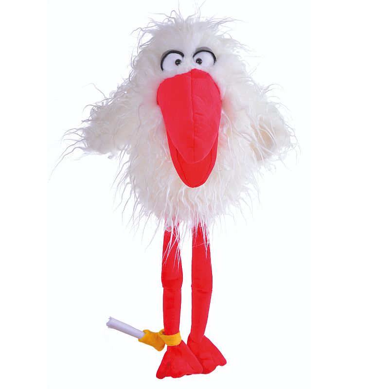 בובת חסידה לבנה Living Puppets W723