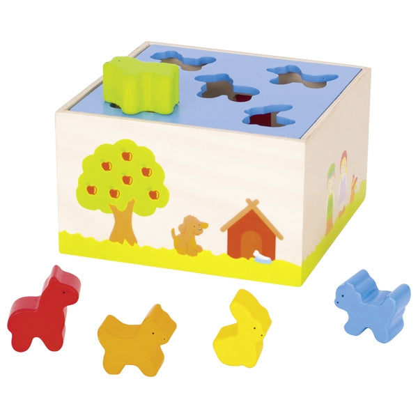 צעצועי עץ GOKI השחלת צורות בע"ח 58665
