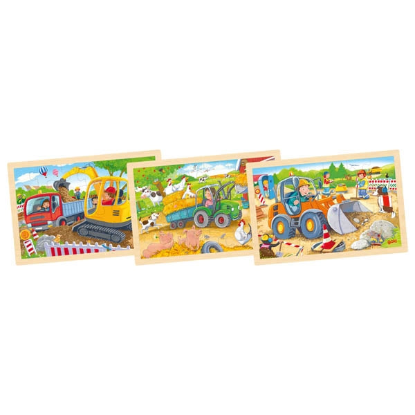 מארז פאזלים עבודות עפר  24 חלקים GOKI