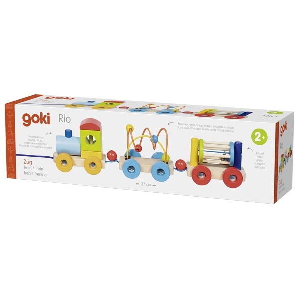 צעצועי עץ GOKI רכבת מעץ לגילאי שנתיים ומעלה 55847
