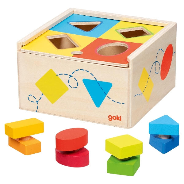 תיבת התאמת צורות מסתובבות מעץ GOKI