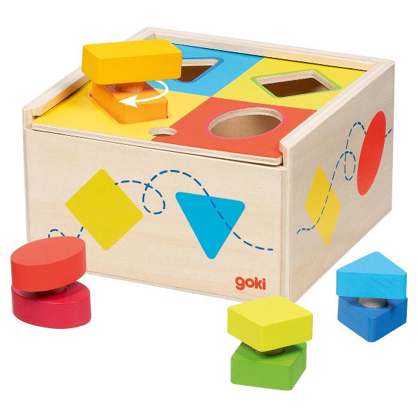 תיבת התאמת צורות מסתובבות מעץ GOKI