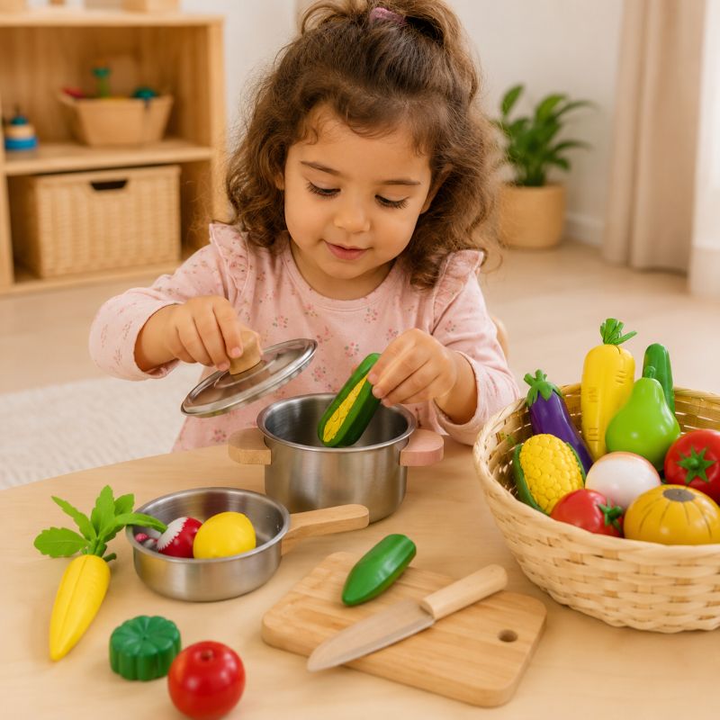 צעצועי עץ GOKI סירים ערכת בישול 51509