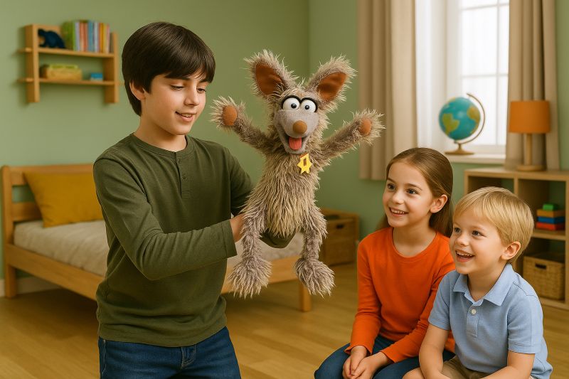 בובת כף יד זאב Living Puppets W856