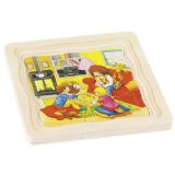 צעצועי עץ -GOKI- פאזל שכבות יום בחיי 57566
