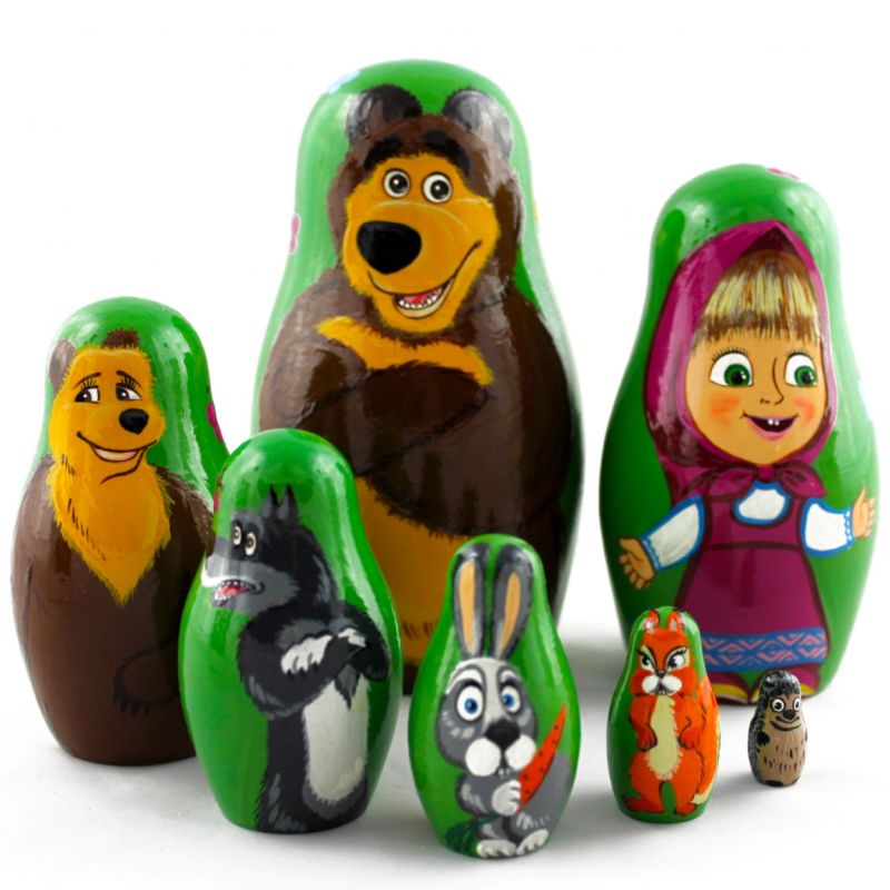 בבושקה מטריושקה מאשה והדב מקורית 7 חלקים 7131
