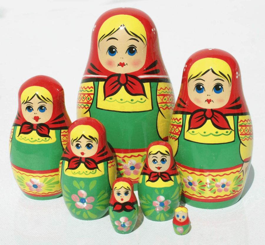 בבושקה מטריושקה מקורית דמויות מסרטים 7 חלקים 7012
