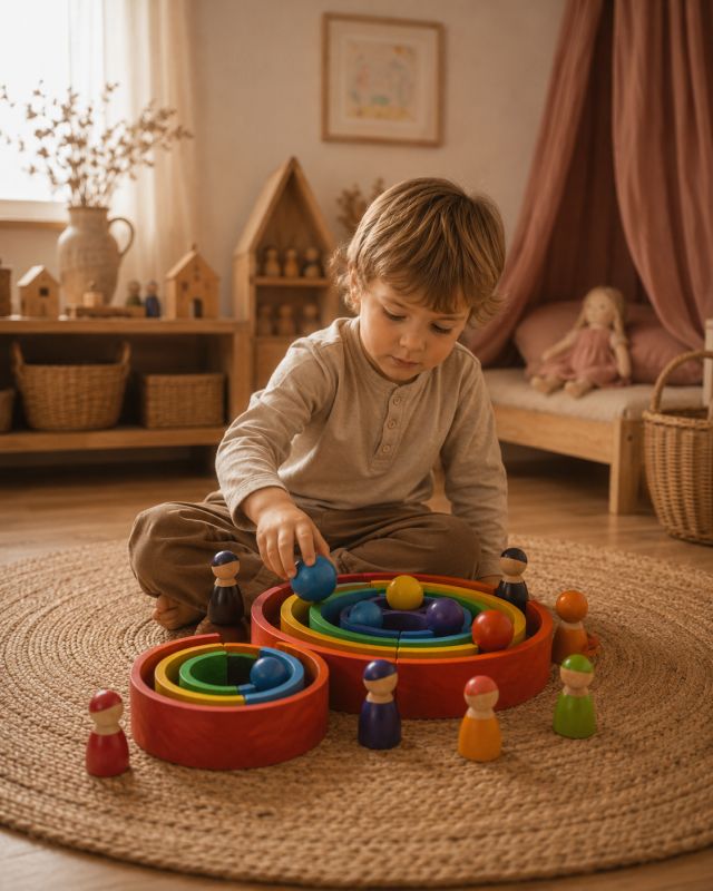 צעצועי וולדורוף מונטסורי כדורי עץ 6003