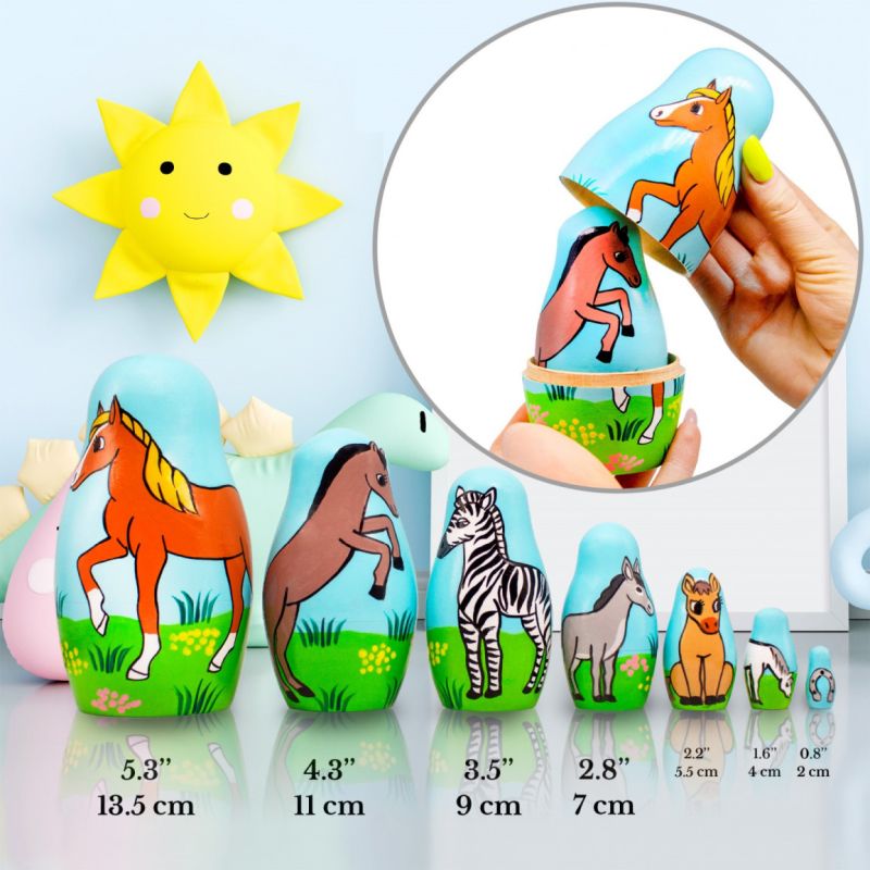 בבושקה מטריושקה מקורית סוסים 7 חלקים 7308