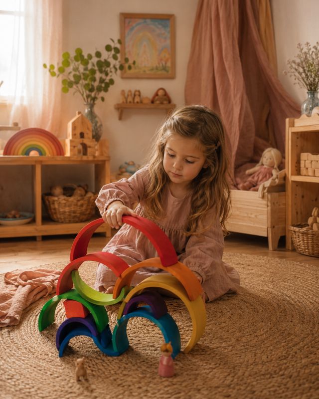 קשת מעץ מונטסורי וולדורוף - קשת אנתרופוסית 12 חלקים MN1000
