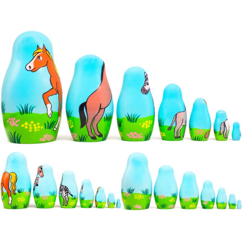 בבושקה מטריושקה מקורית סוסים 7 חלקים 7308