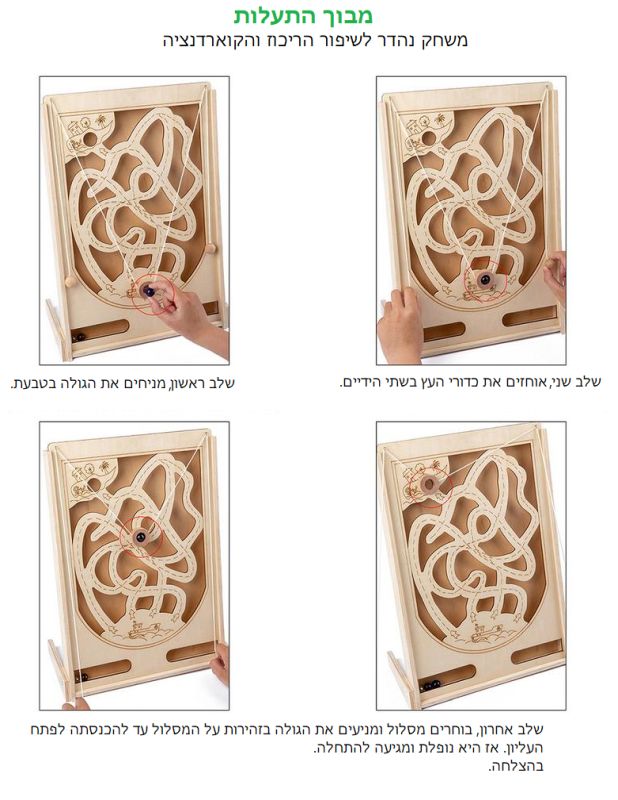 פינבול, מבוך מסלולים חוטים מעץ MH002