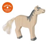 סוס אפור עם ראש מורם HOLZTIGER GOKI, מספר קטלוגי 80360